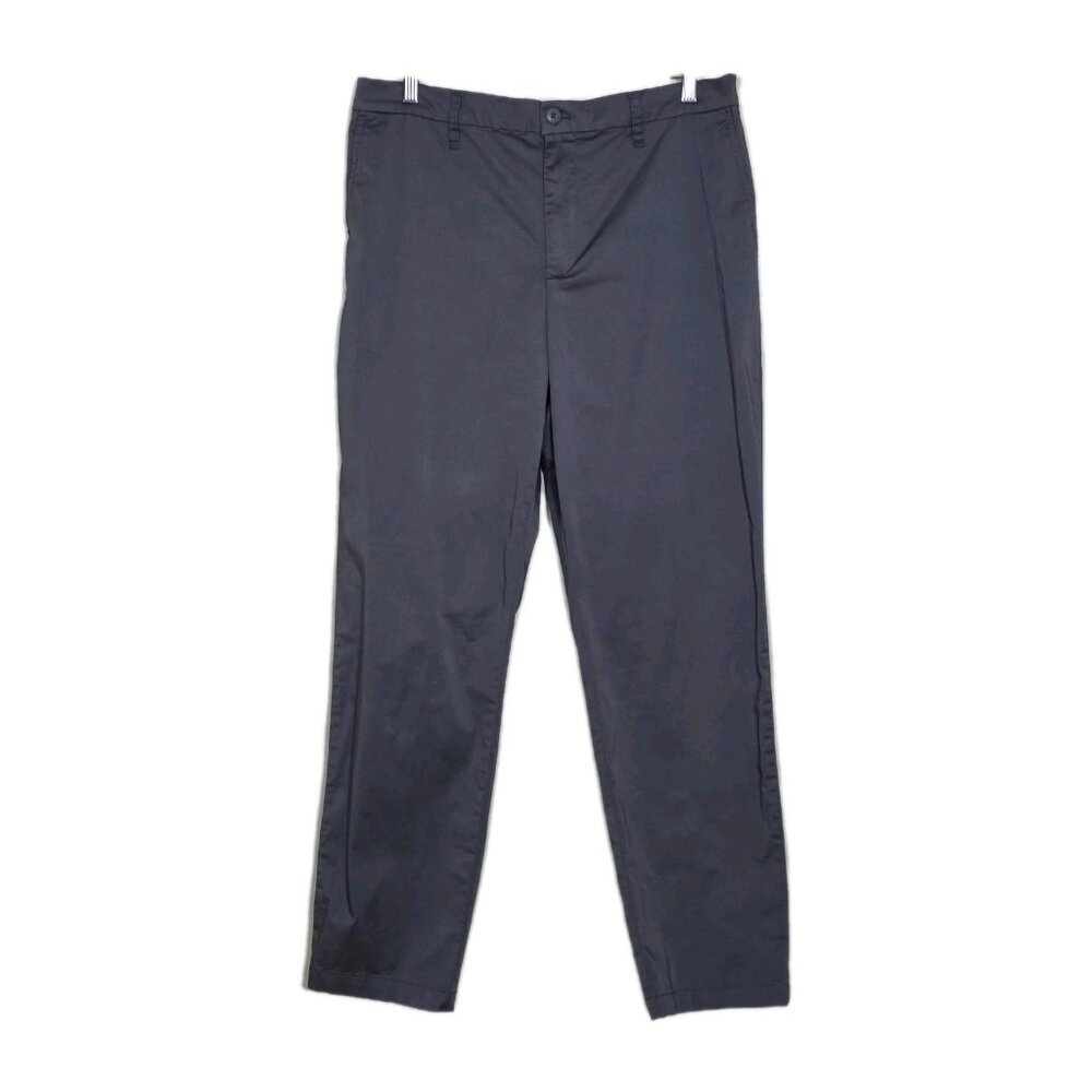 Hudson North Womens Pants L Gray High Waist Straigh Leg Stretch Office Classic